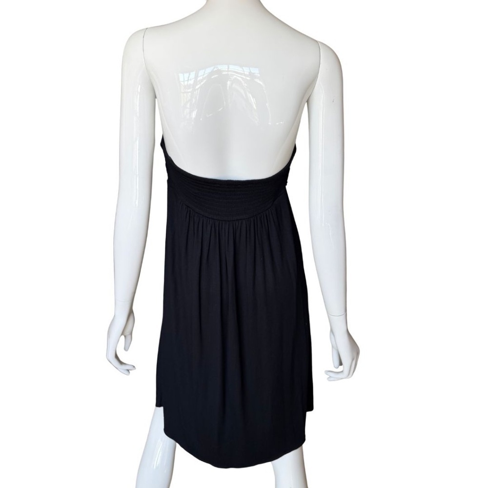 Express Black Braided Bandeau Top Knee Length Dress Smocked Back Size Medium - Picture 6 of 6